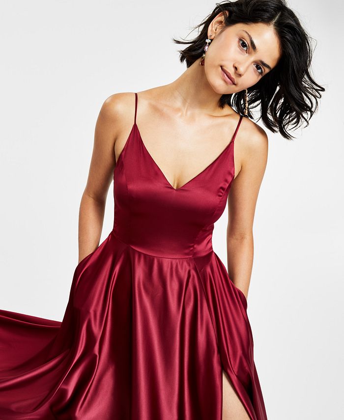 B darlin v neck satin outlet ball gown