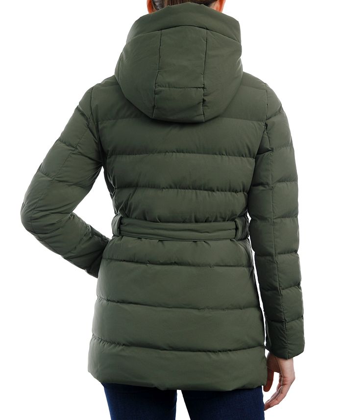 Michael Kors Women's Belted Hooded Down Puffer Coat & Reviews Coats & Jackets Women Macy's