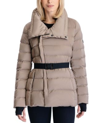 Michael kors asymmetrical hooded puffer coat best sale