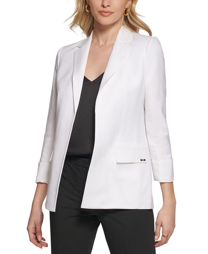 Calvin Klein Women's Open Front Linen Jacket & Reviews - Jackets & Blazers  - Women - Macy's