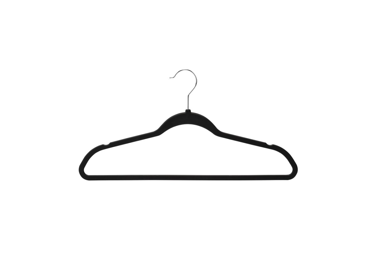 Slim Profile Rubber Hangers, Set of 30 - Black
