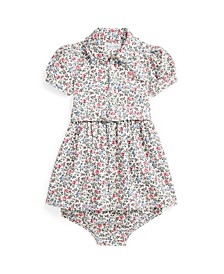 Baby Girls Oxford Shirt Dress and Bloomer, 2-Piece Set