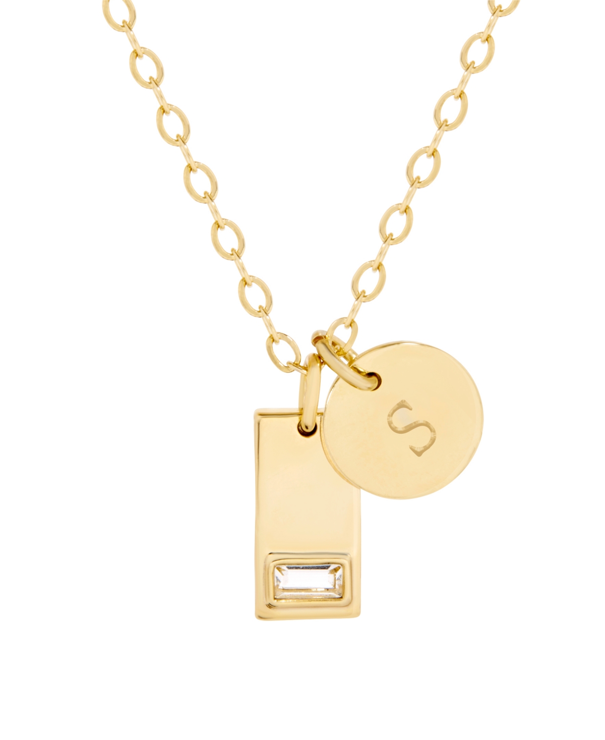 Brook & York Vivian Initial Charm Pendant Necklace In Gold-plated-s