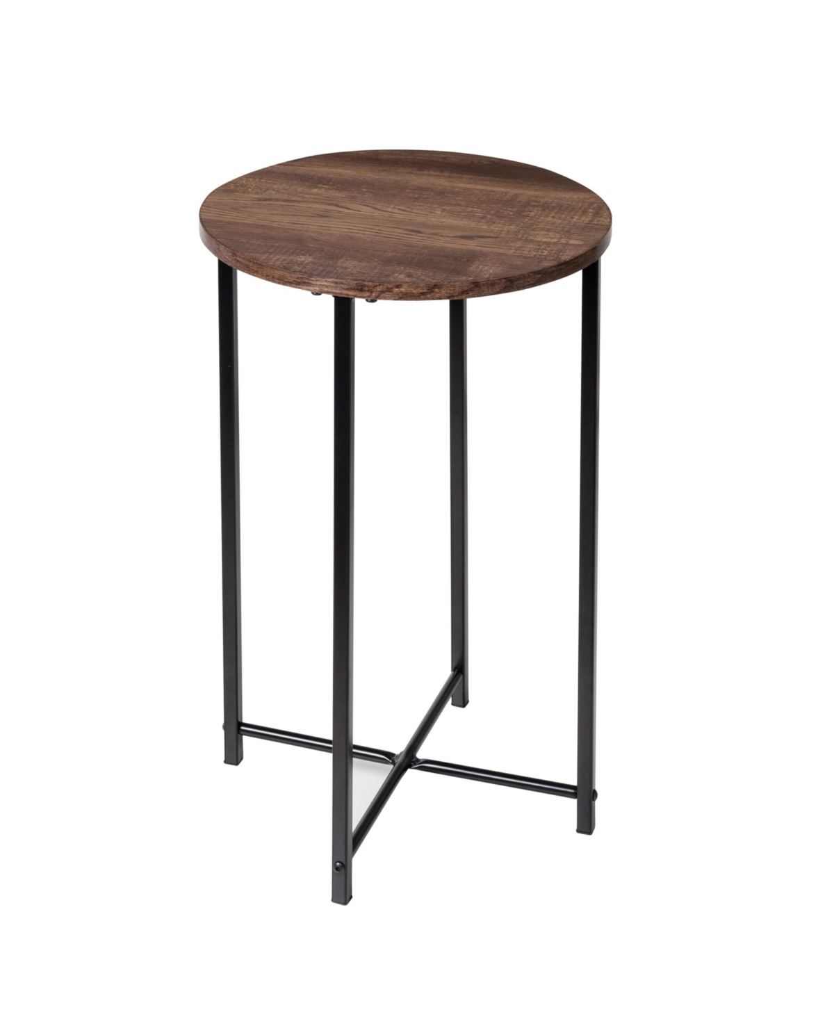 X-Pattern Base with Round Side Table - Black