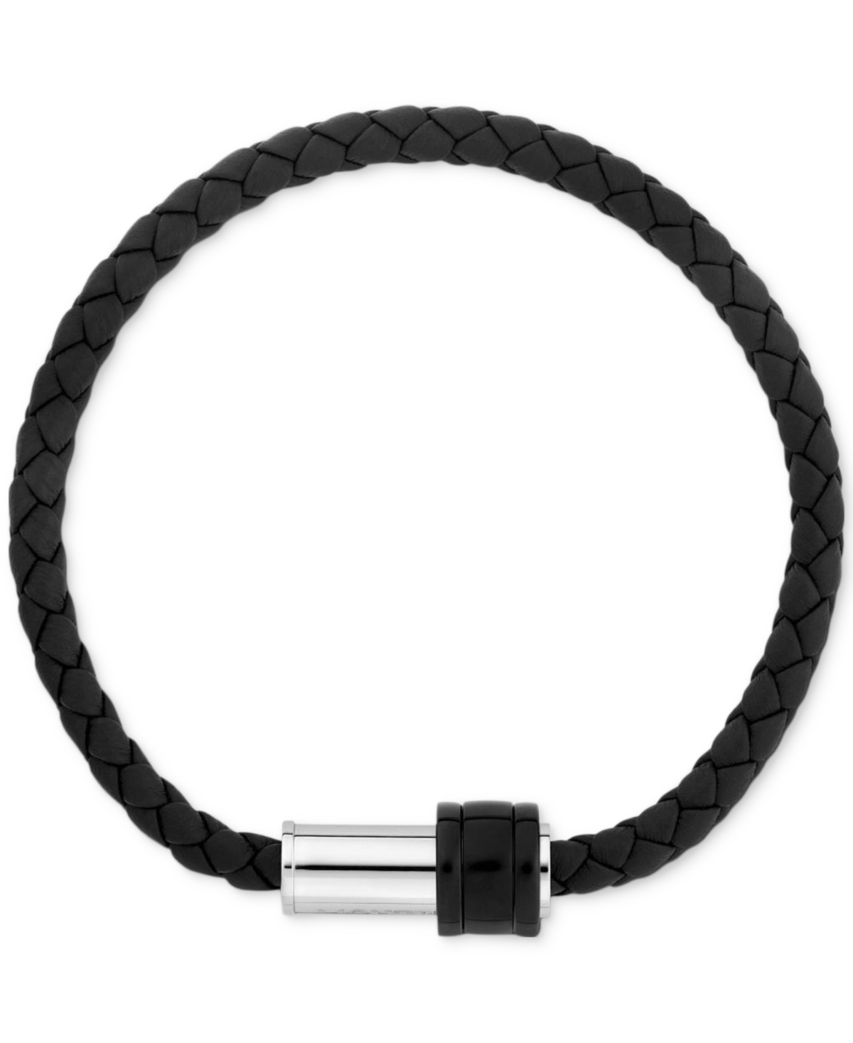 Shop Montblanc Men's Woven Bracelet In Black