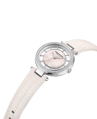 Kenneth Cole New York Women's Transparency Pink Leather Strap Watch 34mm