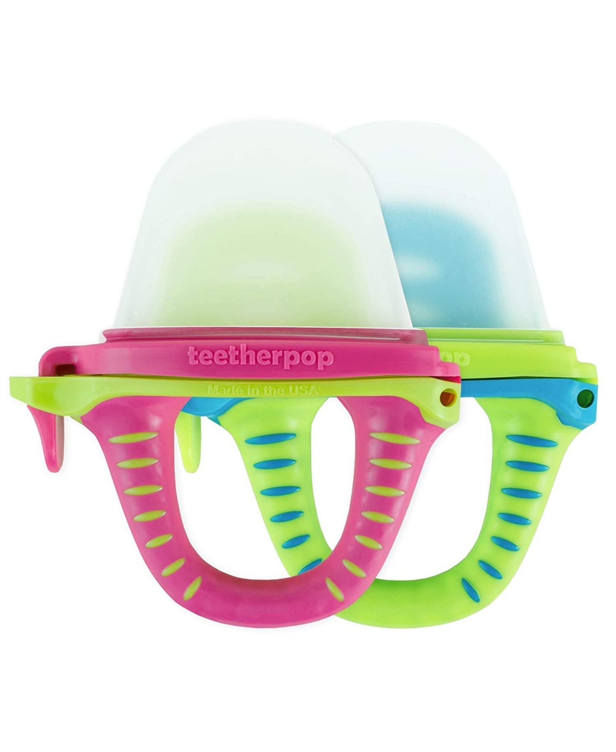 Teetherpop Baby Boys Or Baby Girls Teether Set, Pack Of 2 In Pink,green