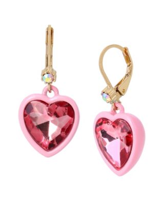 Betsey Johnson Heart Drop Earrings - Macy's