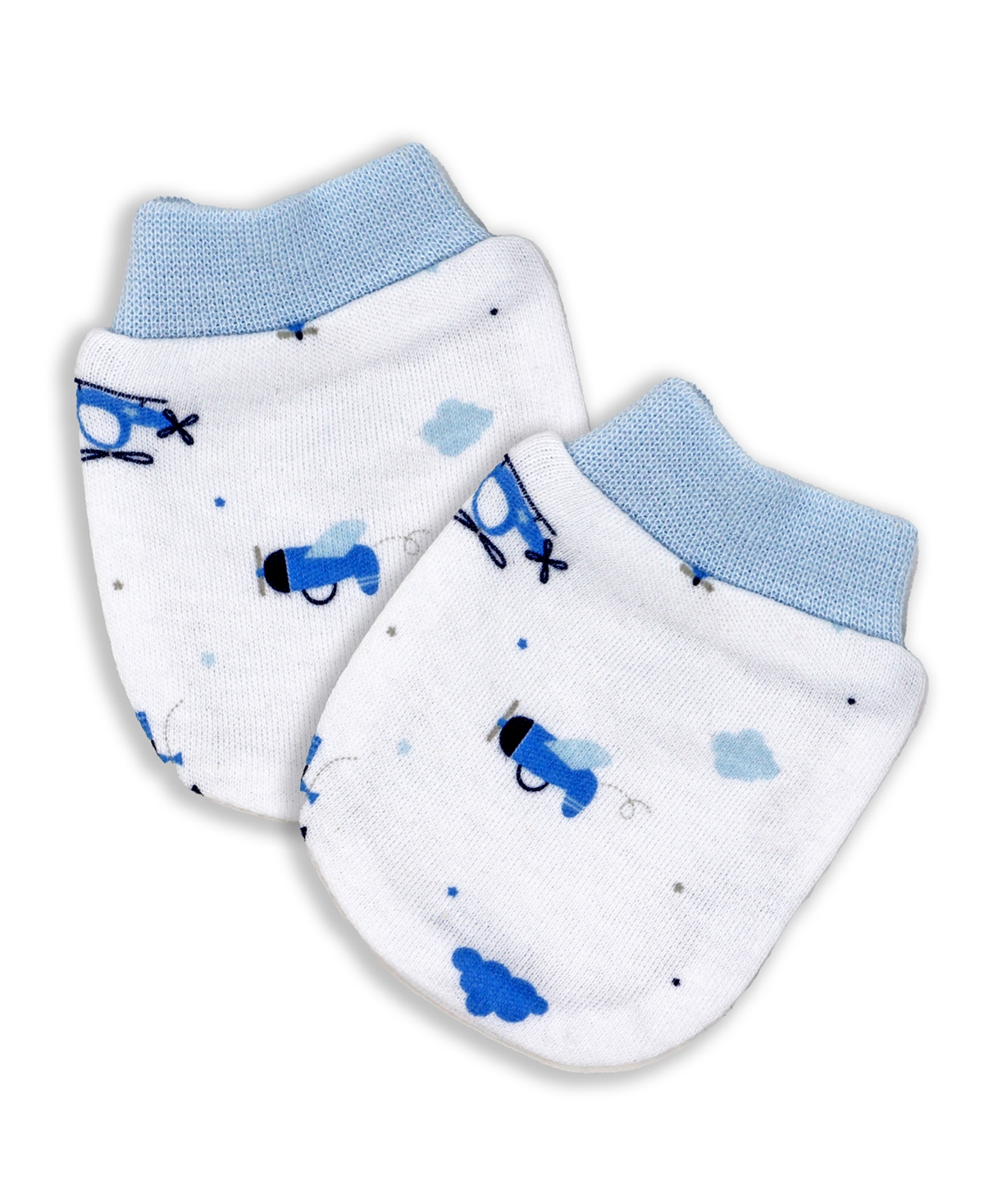 Baby Boys Fly High Layette Gift in Mesh Bag, 5 Piece Set - Light Blue and White