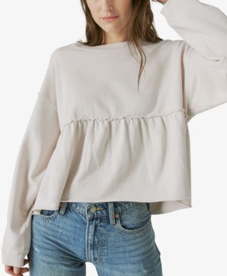 Lucky Brand - Women's Balloon-Sleeve Peplum Sweatshirt
