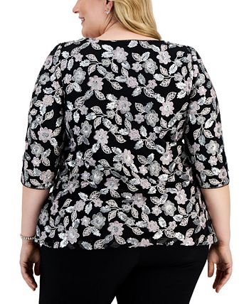 Alex Evenings Plus Size Embroidered Tunic - Macy's