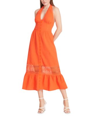Betsey Johnson - Women's Cotton Crochet-Trim Maxi Dress