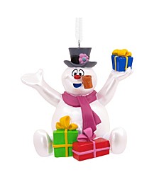 Frosty the Snowman with Presents Christmas Ornament