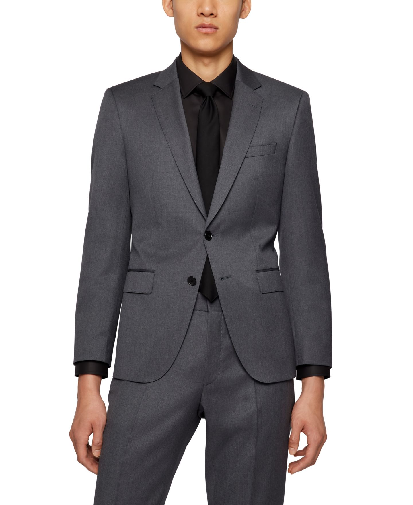 Мужской пиджак Hugo Boss Single-Breasted Suit, цвет: Тёмный серый — фото 1