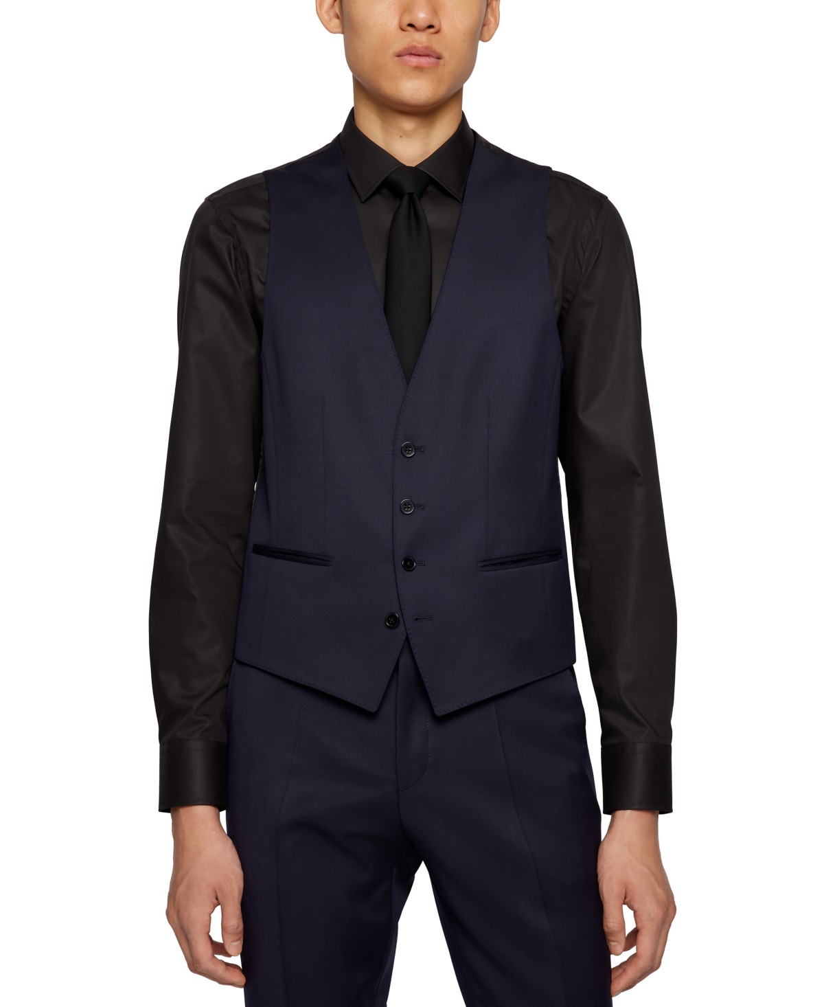 Мужские BOSS by Hugo Boss Men's Virgin-Wool Serge Slim-Fit Vest — фото 1