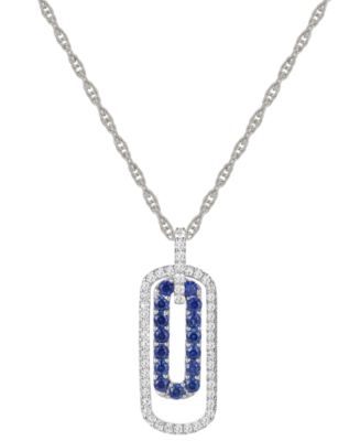 Zircon Lab-Grown Sapphire Crown Shape Pendant Necklace main image 1