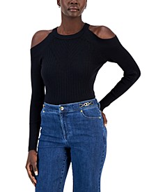 Petite Cold-Shoulder Sweater, Created for Macy's