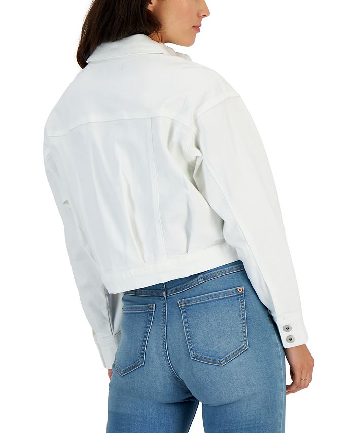 INC International Concepts Women's Cropped Denim Jacket, Created for