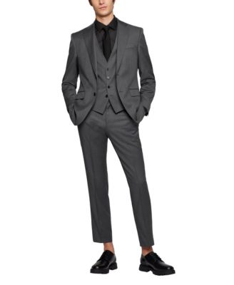 BOSS by Men's Virgin-Wool Serge Slim-Fit Vests