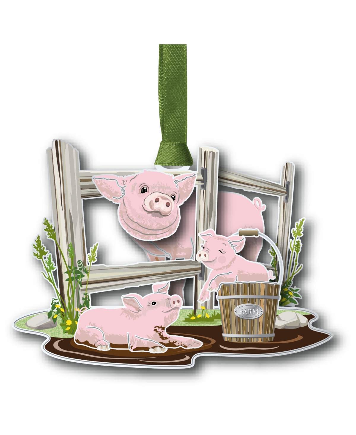 Mama Pig Piglets Ornament