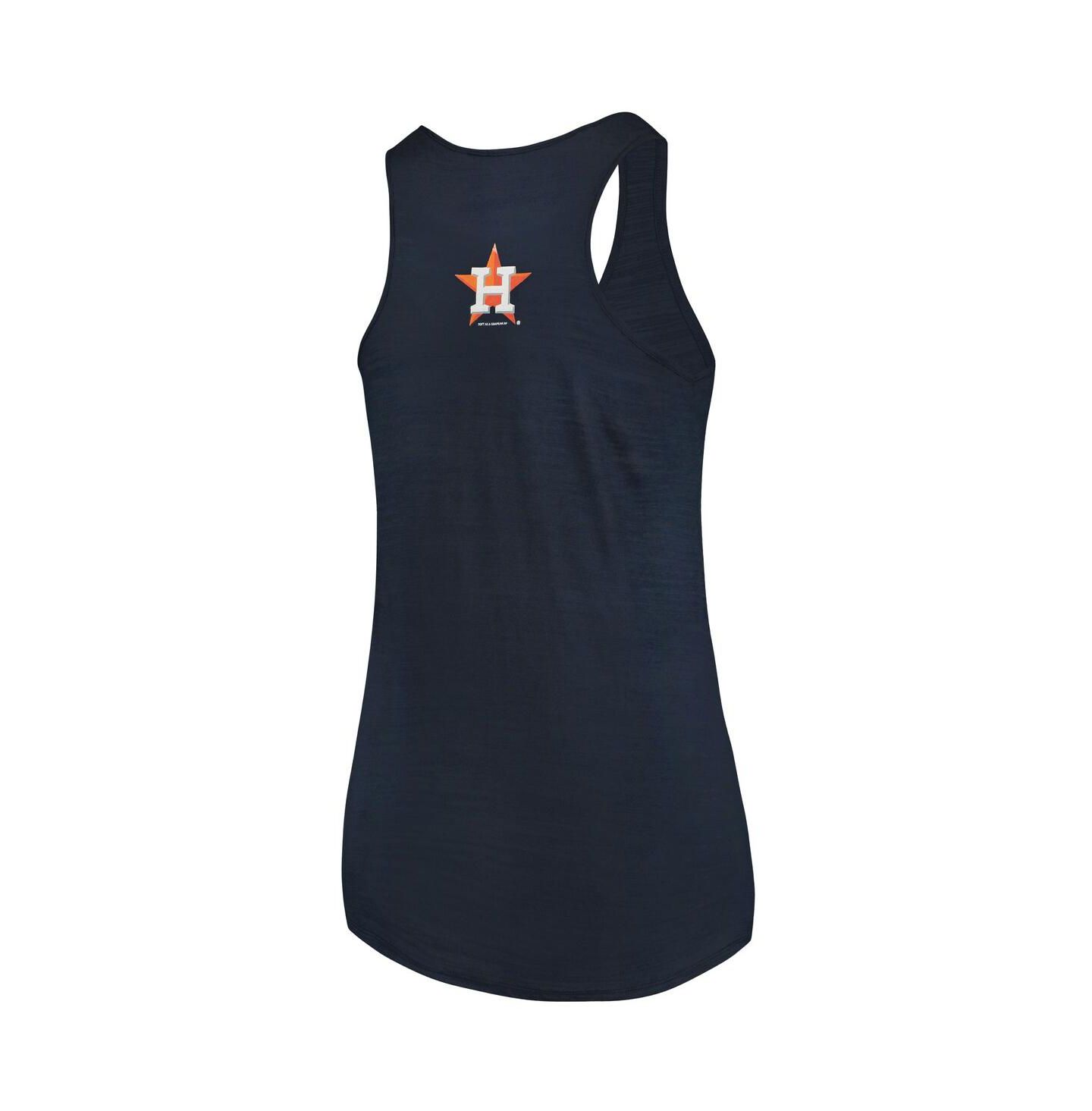 Женский топ Soft As A Grape Navy Houston Astros Plus Size Swing for the Fences Racerback — фото 3