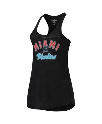 Women's Black Miami Marlins Multi-Count Tri-Blend Tank Top