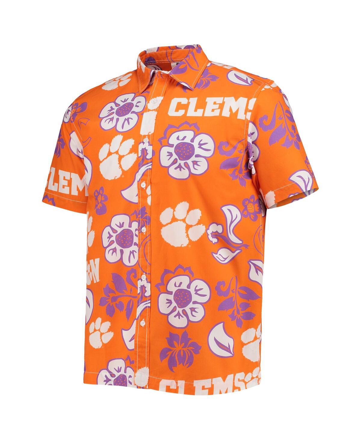 Shop Wes & Willy Men's  Orange Clemson Tigers Floral Button-up Shirt