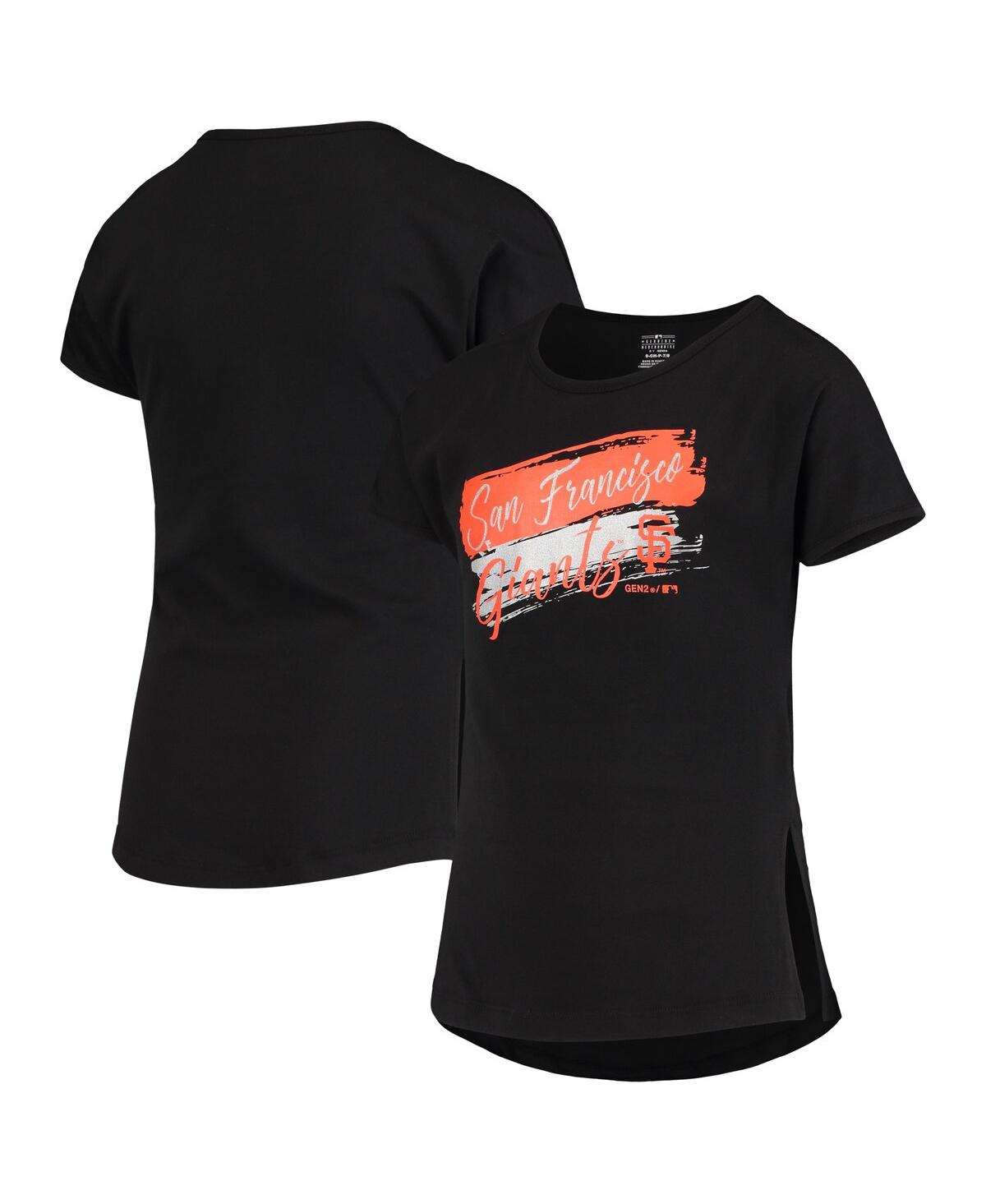 Big GirlsSan Francisco Giants Brush Stroke Dolman T-shirt - Black