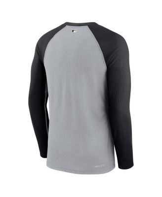 Men's Gray, Black Chicago White Sox Game Authentic Collection Performance Raglan Long Sleeve T-shirt