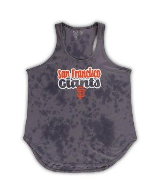 Women's Charcoal San Francisco Giants Plus Size Cloud Tank Top and Shorts Sleep Set