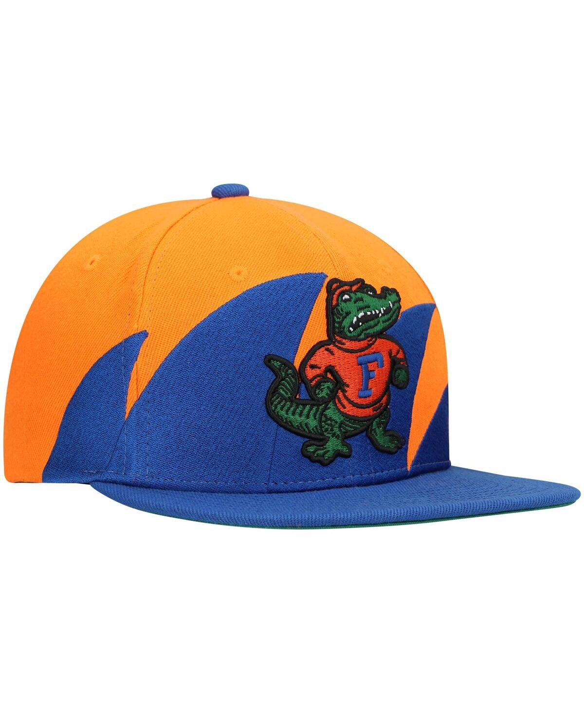 Mitchell & Ness Men's  Royal, Orange Florida Gators Sharktooth Snapback Hat In Royal,orange
