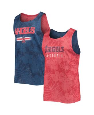 Men's Red, Navy Los Angeles Angels Floral Reversible Mesh Tank Top