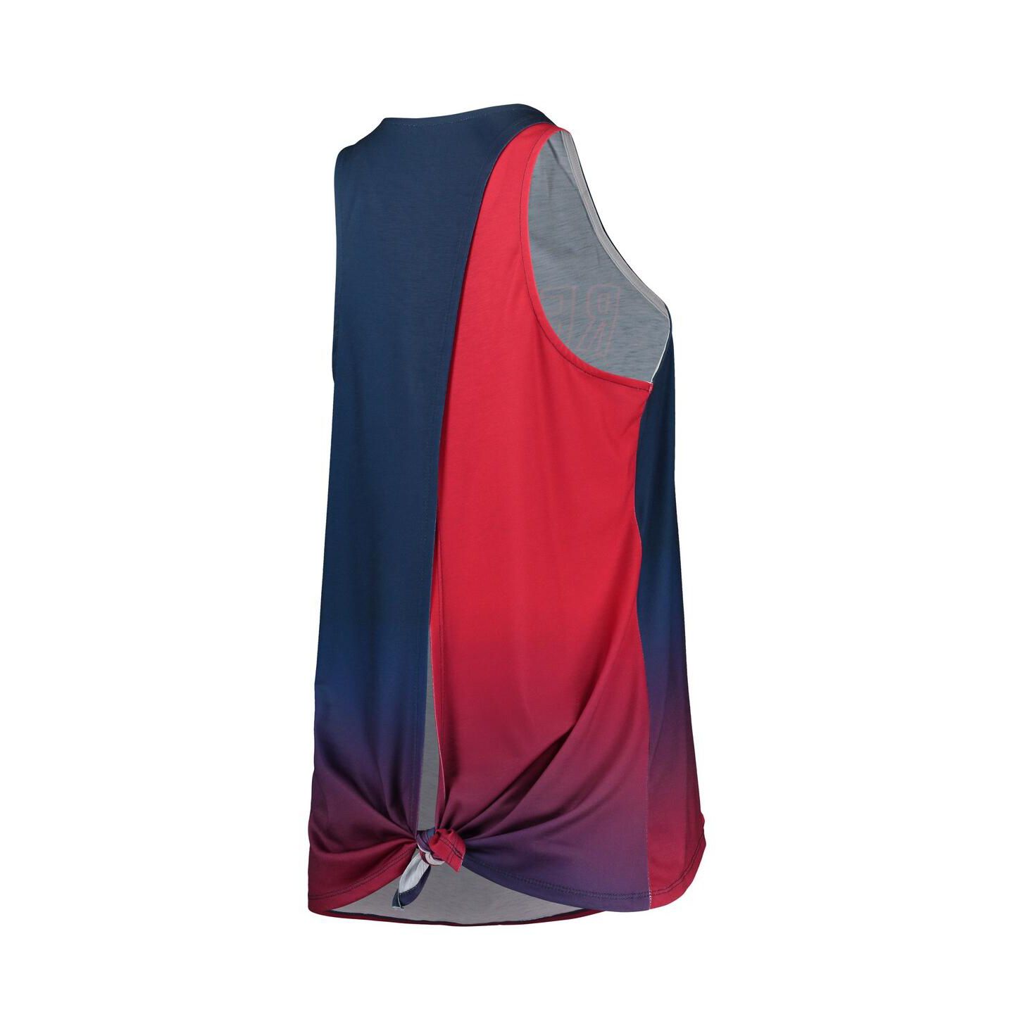 Женский топ FOCO Navy Boston Red Sox Gradient Tie-Back Racerback — фото 4