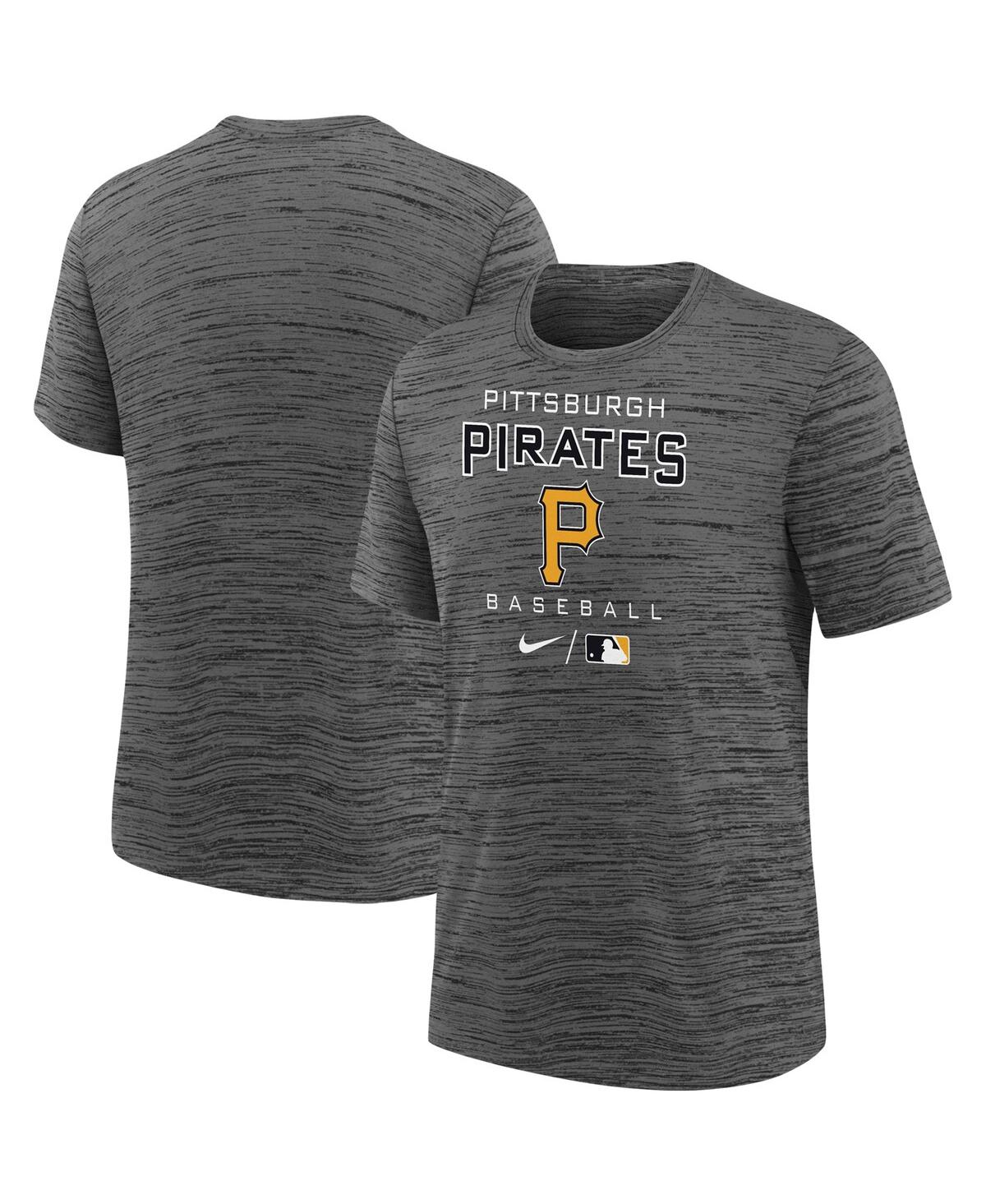 Youth Boys Nike Charcoal Pittsburgh Pirates Authentic Collection Practice Velocity Space-Dye Performance T-shirt
