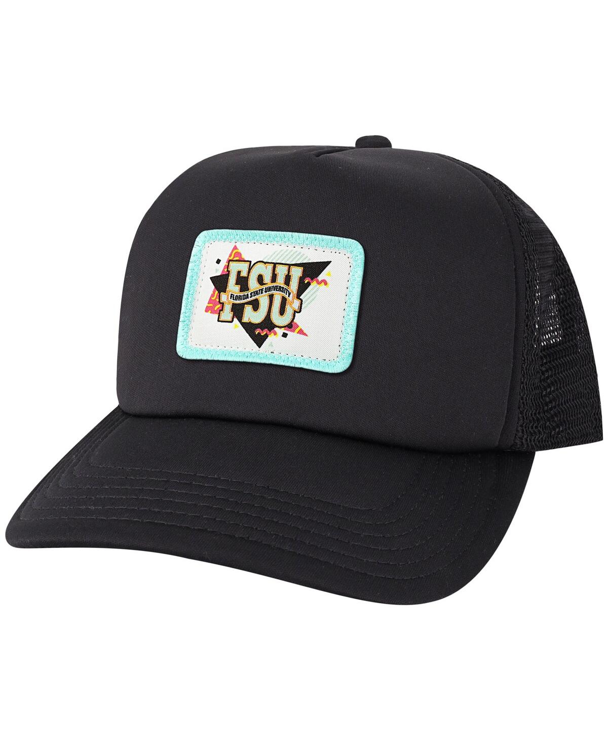 Men's League Collegiate Wear Black Florida State Seminoles Beach Club Laguna Trucker Snapback Adjustable Hat - Black