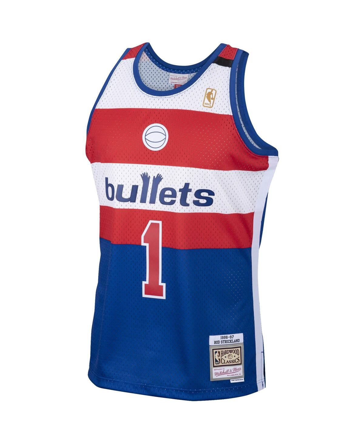 Men's Mitchell & Ness Rod StricklandWashington Bullets 1996/97 Hardwood Classics Swingman Jersey - Royal