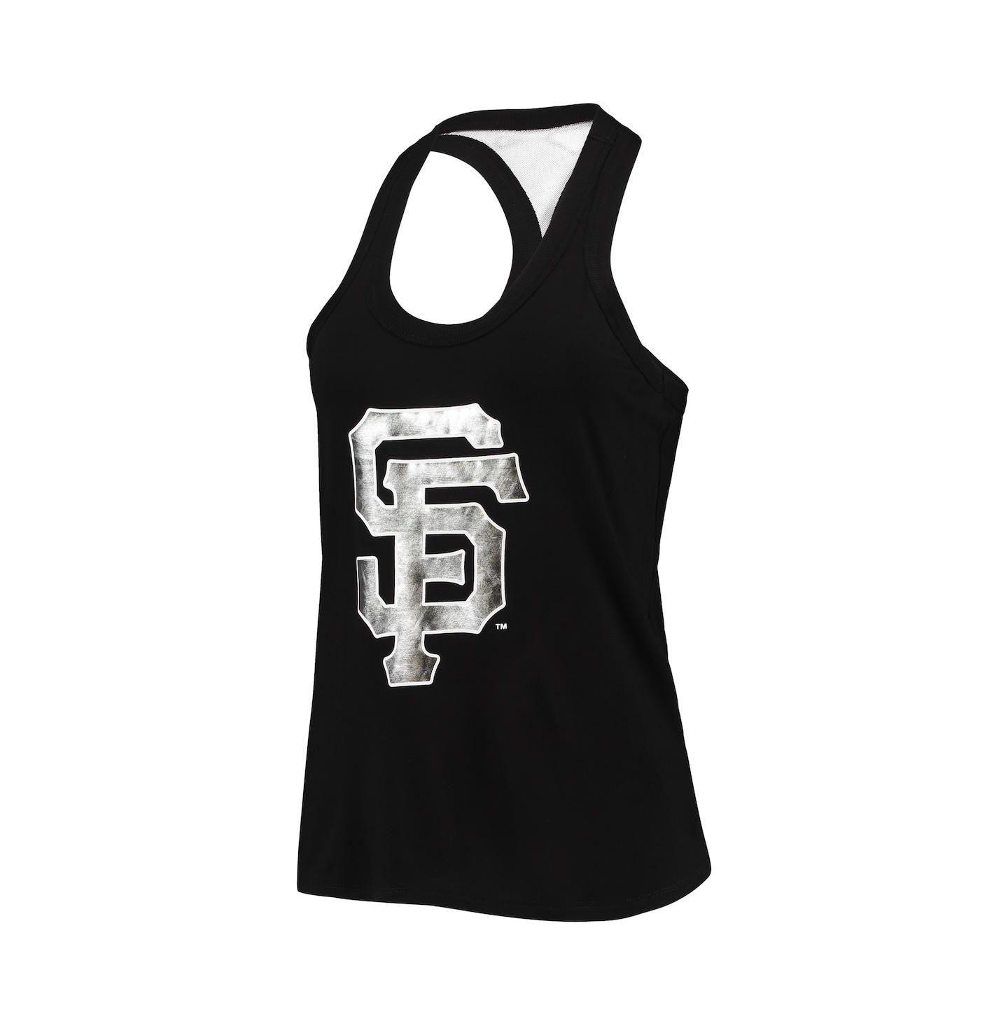 Женский топ The Wild Collective Black San Francisco Giants Tonal Athleisure Racerback — фото 3