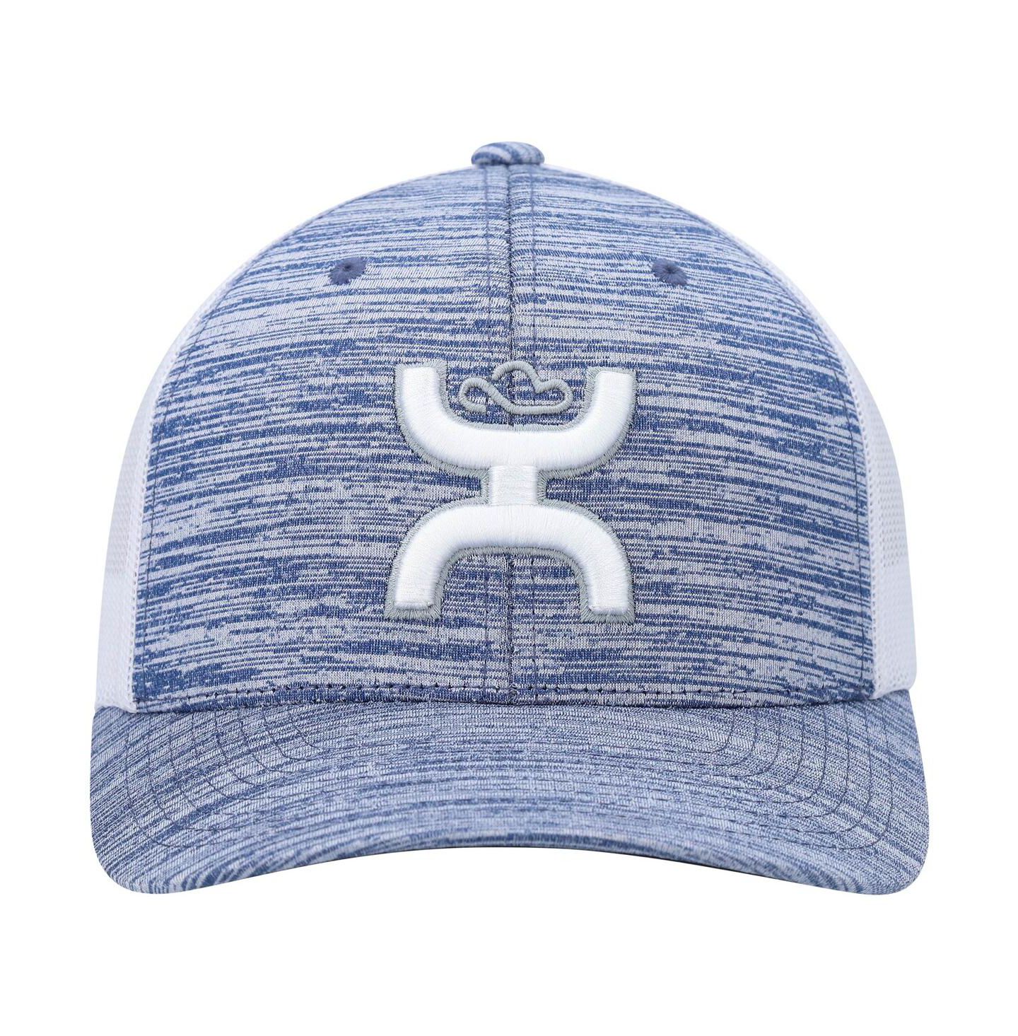 Мужская кепка Hooey Heather Powder Blue, White Sterling Trucker Snapback Hat — фото 2