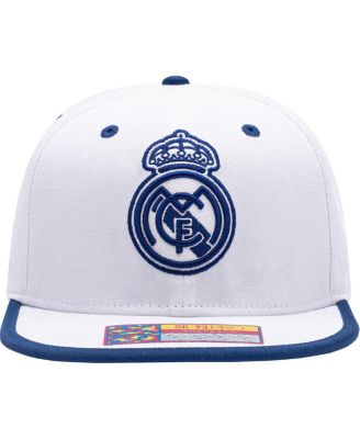 Official Real Madrid Snapback Hat - Adjustable Dad Cap With Embroidered Logo (White) - View #3