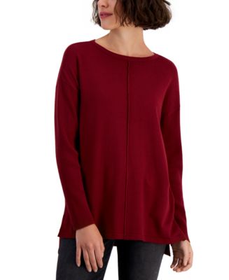 MACEY MAGENTA SEAM FRONT TUNIC SWEATER