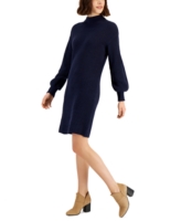 Style & Co Women's Mock-neck Sweater Dress, Created for Macy's - Industrial Blue