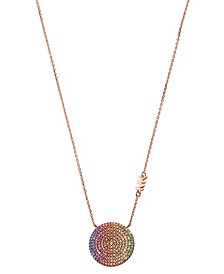 Rainbow Pave Pendant Necklace