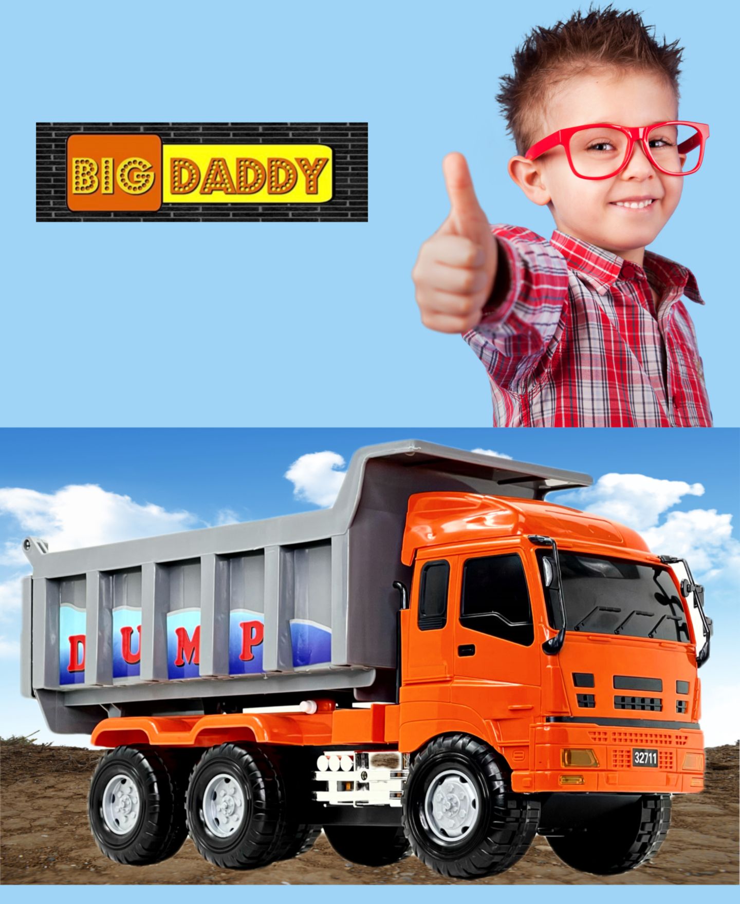 Детская игрушка Big Daddy Friction Powered Heavy Duty Dump Truck — фото 8