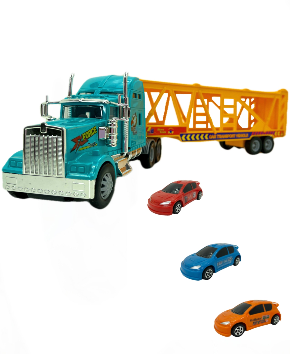 Big Daddy Mag-genius Big-daddy Big Rig Transport Truck With 3 Cars Toy In Multi