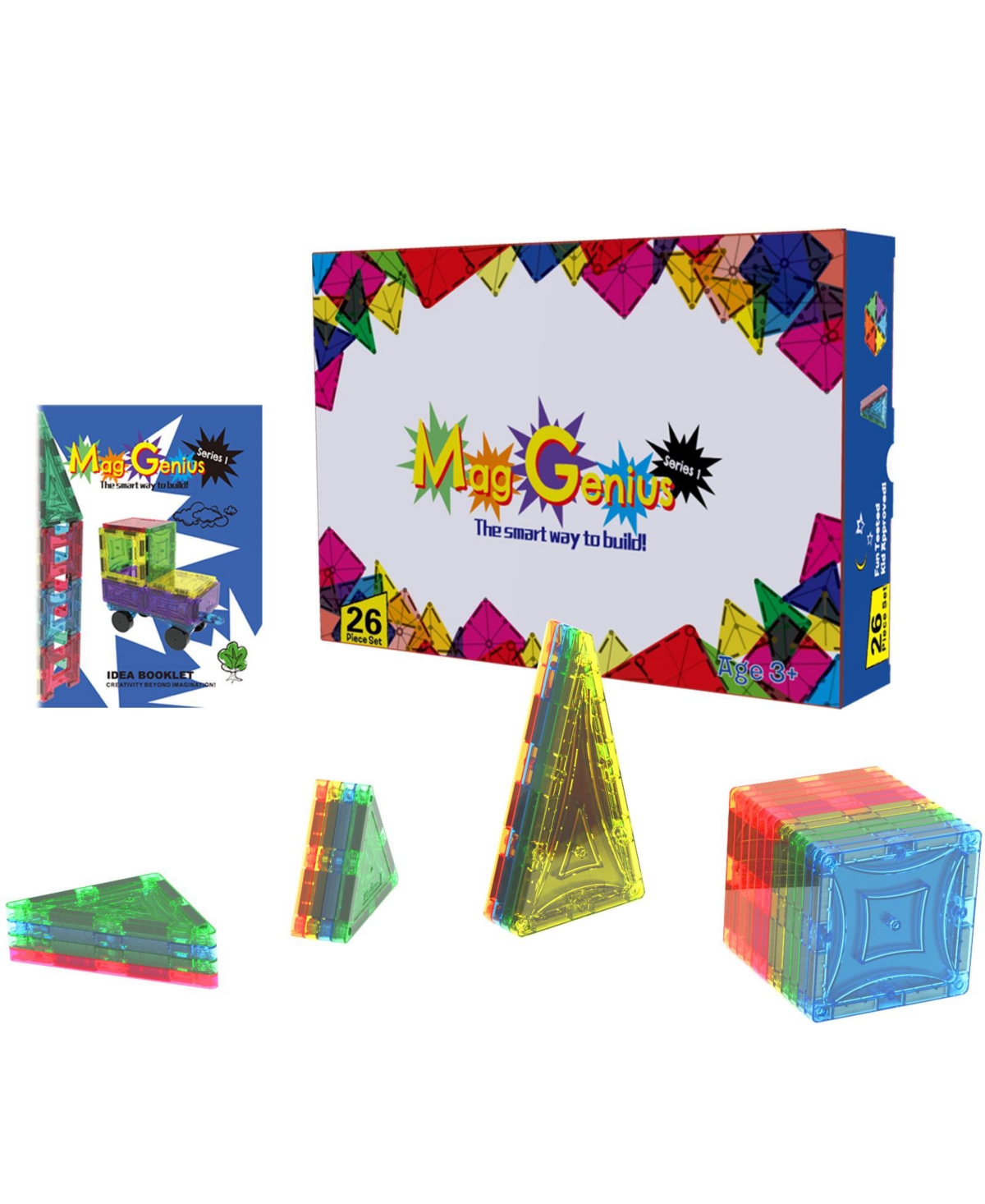 Mag-genius 26 Piece Magnetic Building Blocks Set Toy In Multi