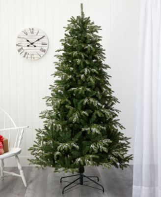 Snowed Grand Teton Artificial Christmas Tree with Lights and Bendable Branches, 84"