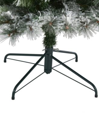 Flocked Oregon Pine Artificial Christmas Tree with Lights and Bendable Branches, 96"