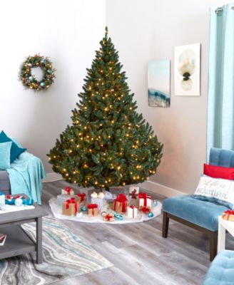 Northern Rocky Spruce Artificial Christmas Tree with Lights and Bendable Branches, 96"