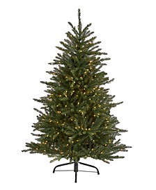Napa Valley Fir Artificial Christmas Tree with Lights and Bendable Branches, 60"