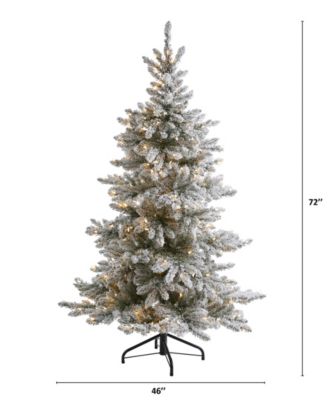 Flocked West Virginia Spruce Artificial Christmas Tree with Lights and Bendable Branches, 72"